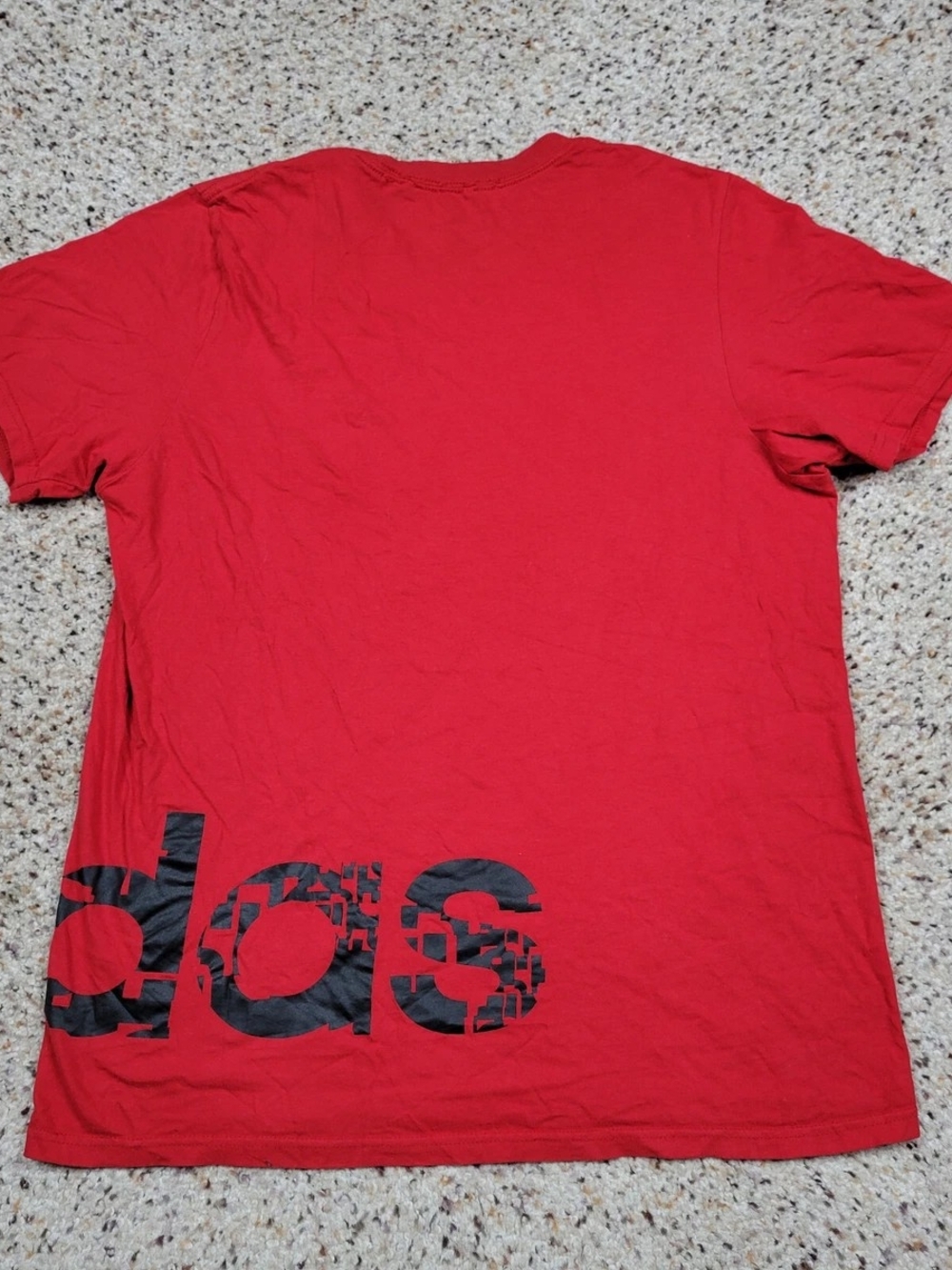 Adidas Red Tee with Black Logo Print
